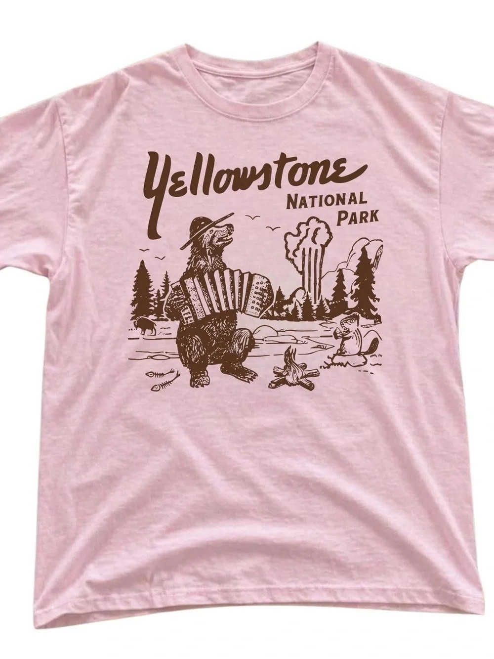 Pink Yellowstone National Park Graphic Tee